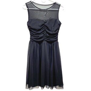 BB Dakota mini dress Black Mesh Ruched Size S Nylon/Spandex & Polyester